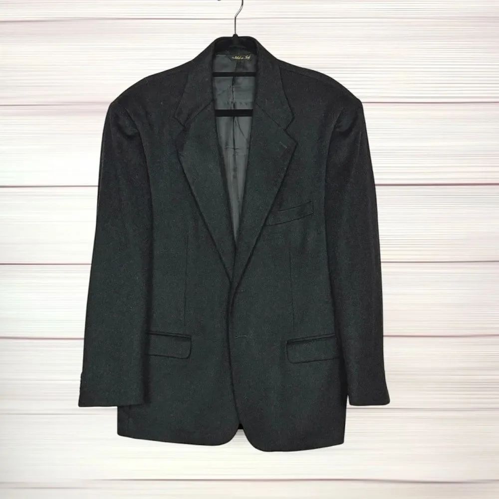 Louis Dell'Olio Cashmere Sport Coat Charcoal Blazer Vintage 42R Vintage Italy